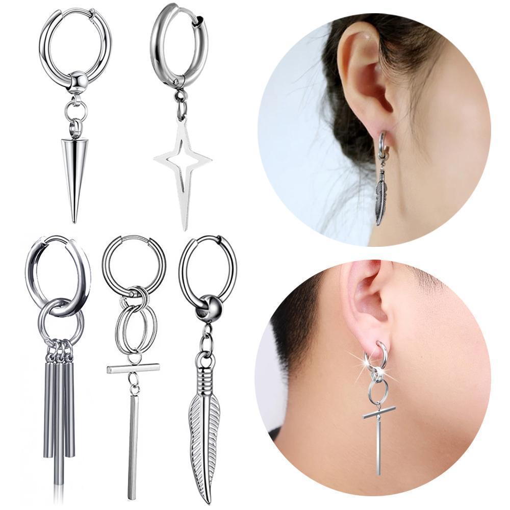 Men'S Accessories Drop Shipping - 1/2개 스테인리스 스틸 펜던트 드롭 귀걸이