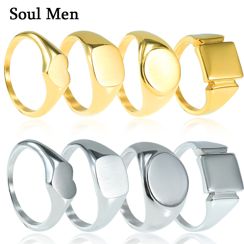 Signet Ring Men - Soul 남성용 티타늄 강철 반지, 남성용