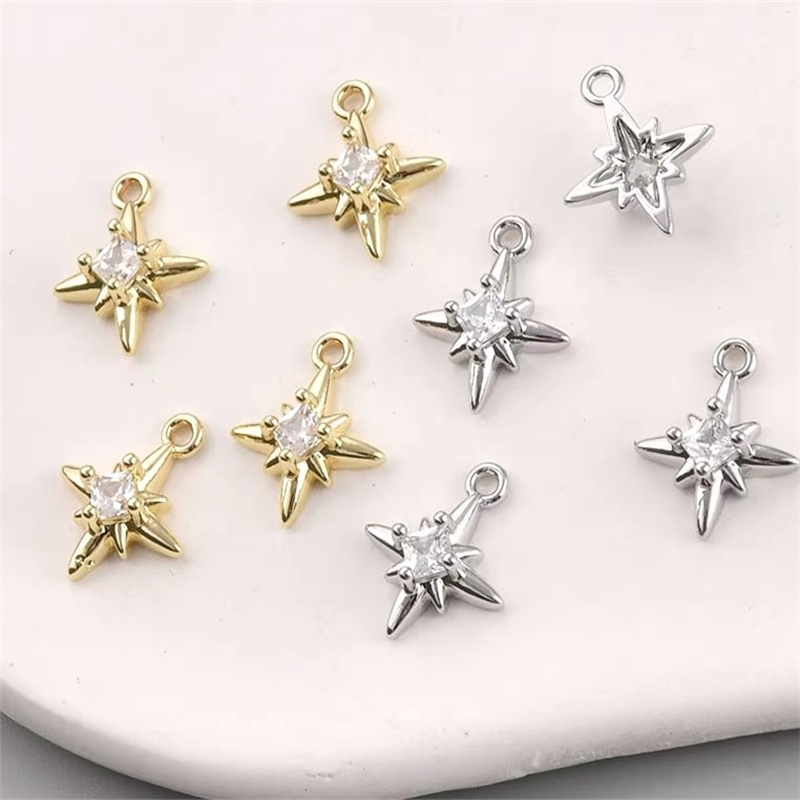 Men Accessories Locket - 최신 30 개/몫 14*11.5mm 지르콘 장식