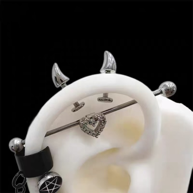 핫세일 귀여운 악마 뿔 피어싱 귀걸이 여성 남성 고딕  - Men Accessories Sale 리뷰 및 가격