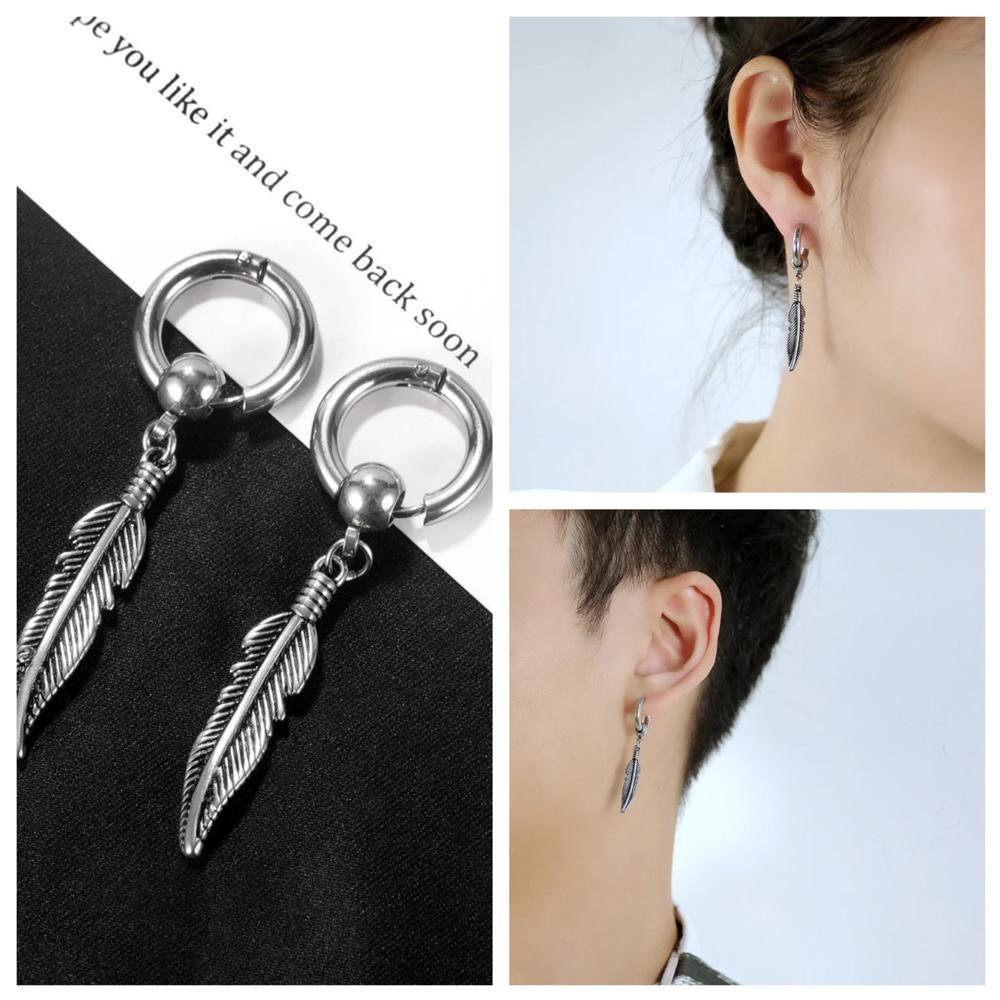 1/2개 스테인리스 스틸 펜던트 드롭 귀걸이 여성용 남 - Men'S Accessories Drop Shipping 리뷰 및 가격