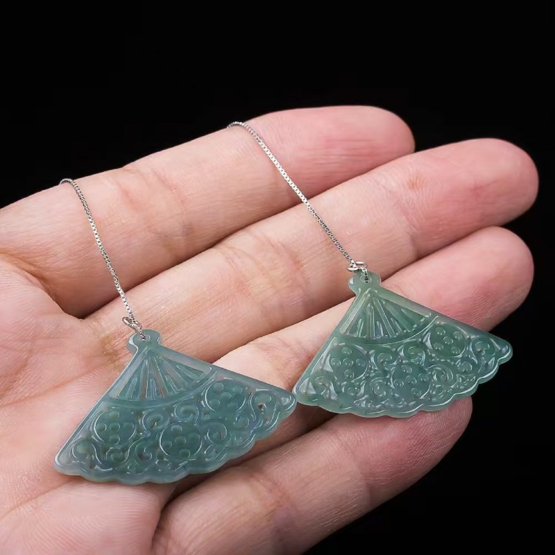천연 블루 워터 에메랄드 옥 팬 DIY 귀걸이 참 장식 - Men'S Accessories Drop Shipping 리뷰 및 가격