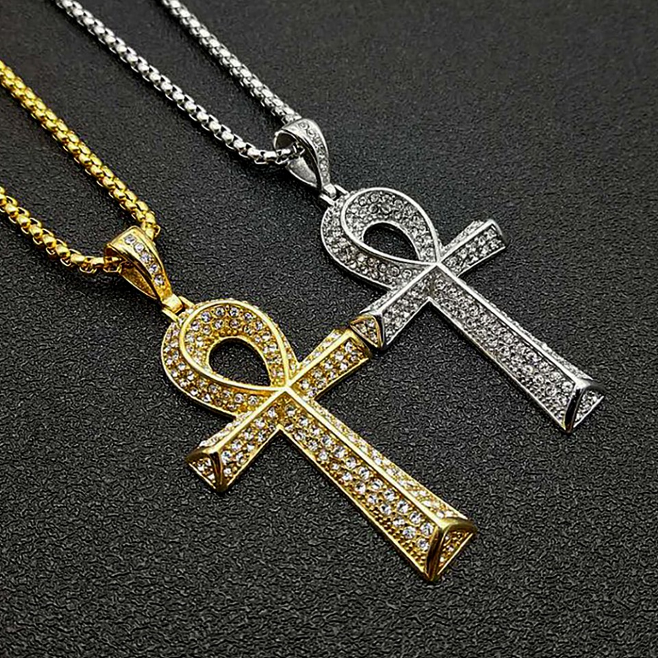 고딕 빈티지 스테인리스 스틸 앙크 십자가 펜던트 목걸이 - Men'S Accessories Jewelry Egypt 리뷰 및 가격