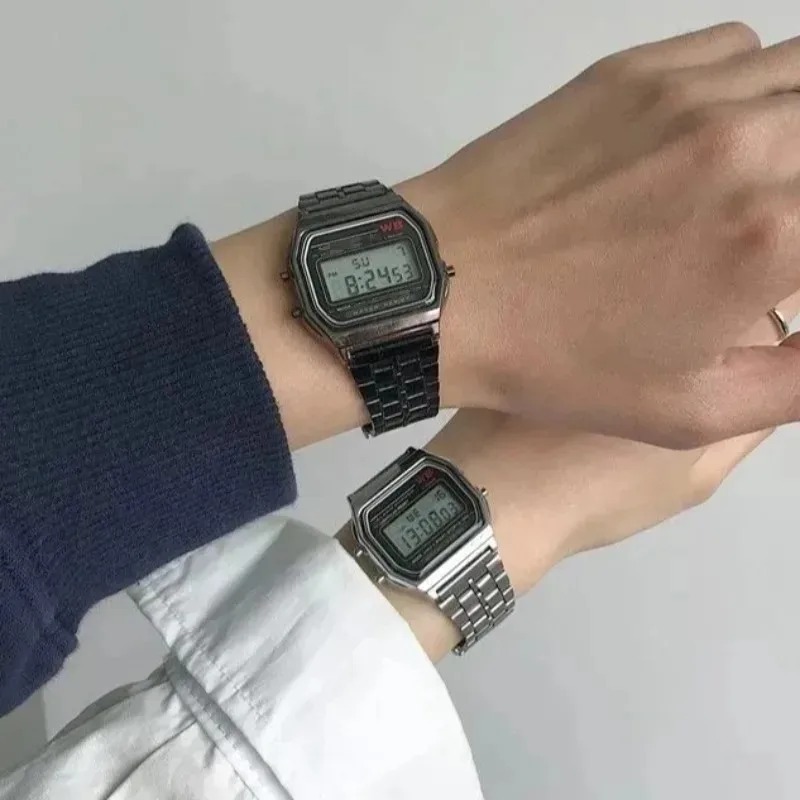 럭셔리 F91W 스틸 밴드 시계 LED 디지털 스테인리 - Men'S Accessories Display 리뷰 및 가격
