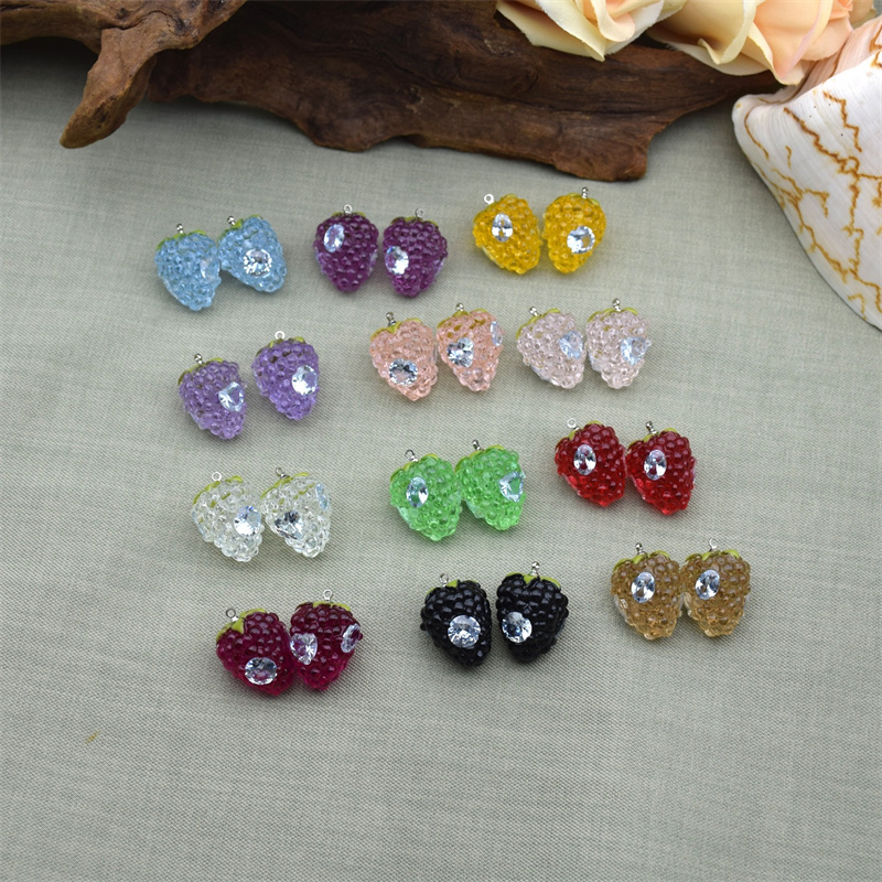 최소 주문 20 개/몫 컬러 인쇄 만화 딸기 모양 수지 - Men Accessories Locket 리뷰 및 가격