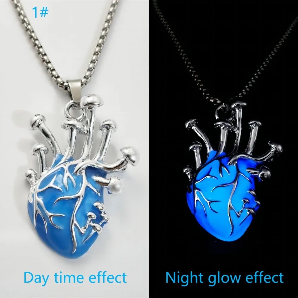 하트 모양 야광 아연 합금 펜던트 목걸이, 남녀 공용  - Men Accessories Locket 리뷰 및 가격