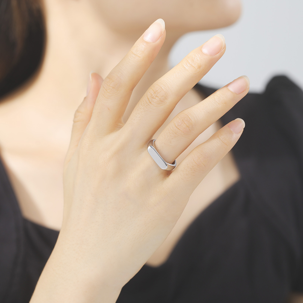 5mm 폭의 미니멀리스트 인장 반지, 스테인리스 스틸  - Signet Ring Men 리뷰 및 가격